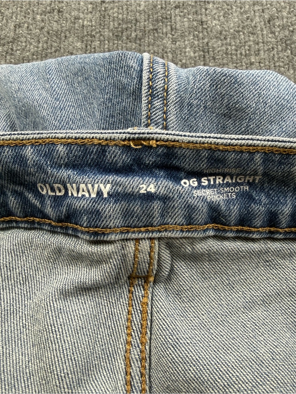 Old Navy OG Straight High Rise Jeans, Blue, Size 24 - Picture 8 of 9